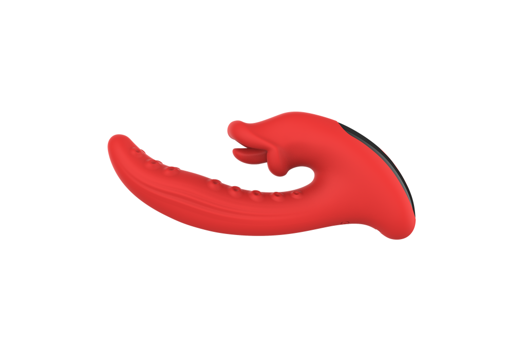 Dragon Tongue Licking Vibrating Wand - Red