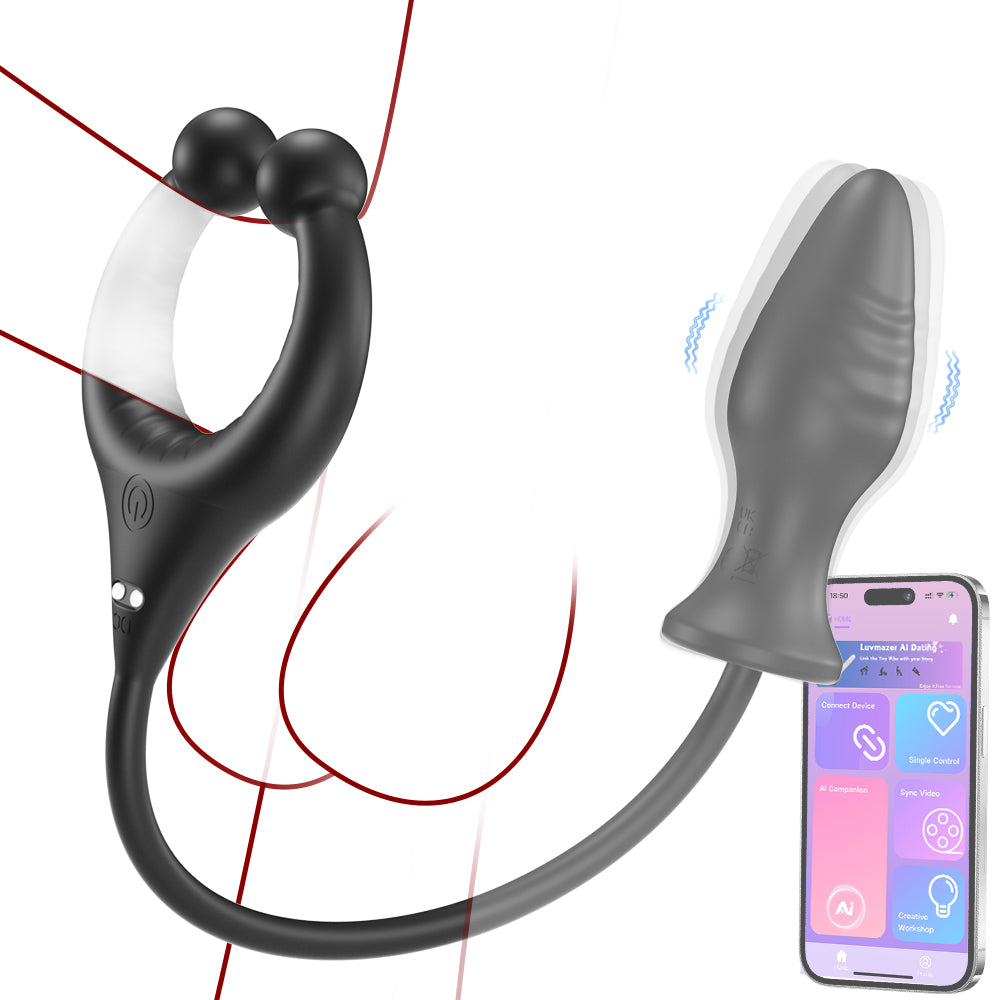 Locking Cock Ring Anal Plug