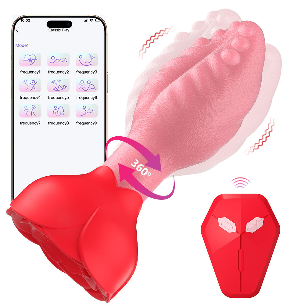 Dual-Control Rose Swinging Anal Plug