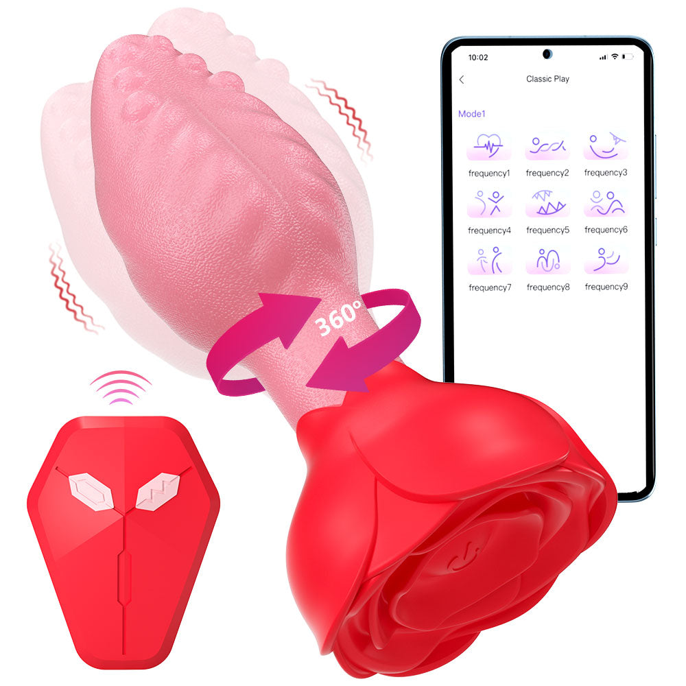 Dual-Control Rose Swinging Anal Plug