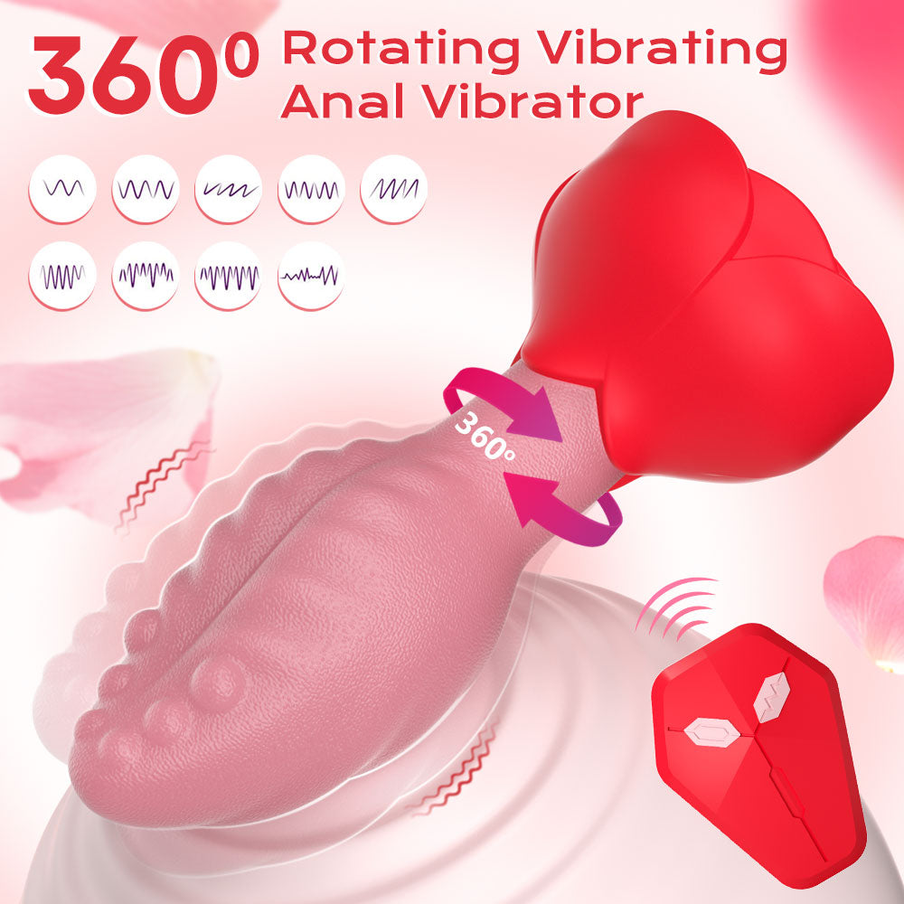 Dual-Control Rose Swinging Anal Plug
