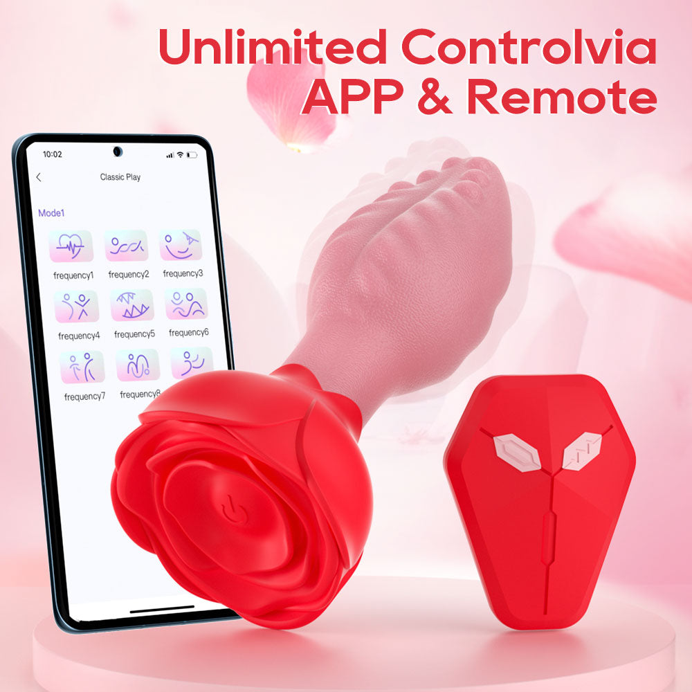 Dual-Control Rose Swinging Anal Plug
