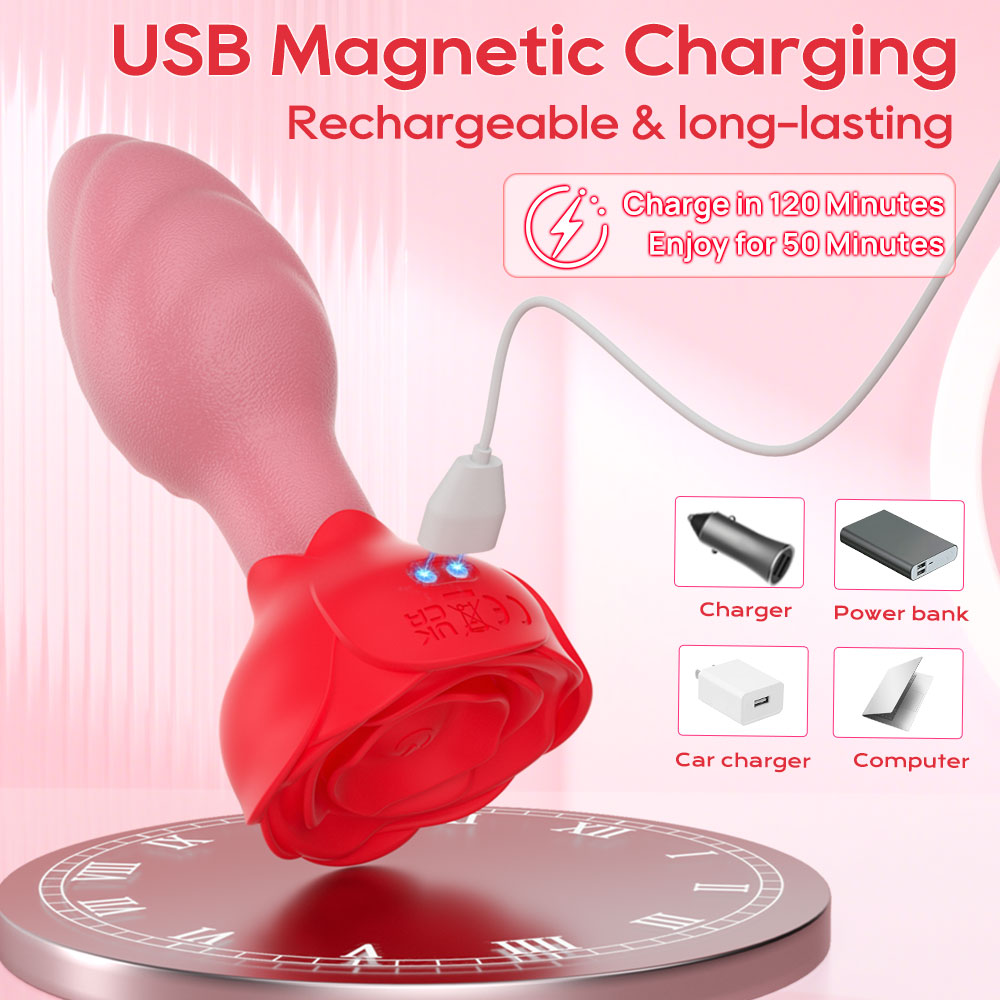 Dual-Control Rose Swinging Anal Plug