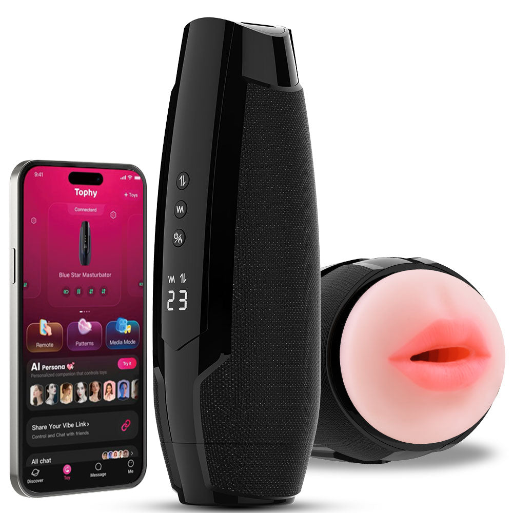 Blue Starry App-Controlled Vibrating Masturbator