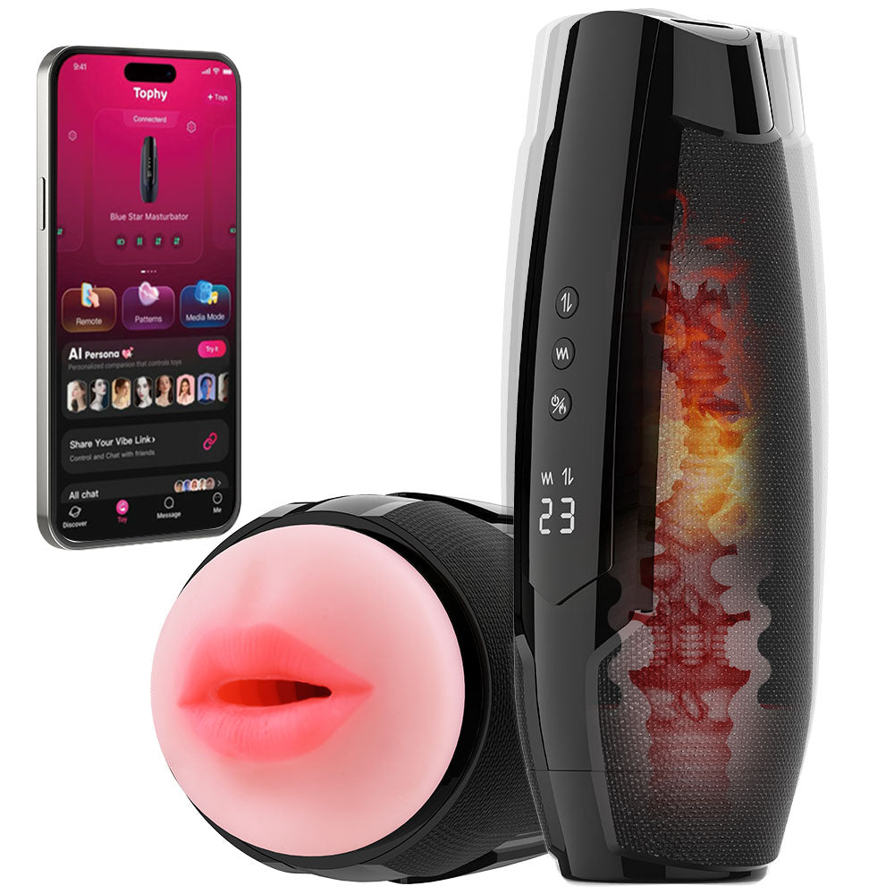 Blue Starry App-Controlled Vibrating Masturbator