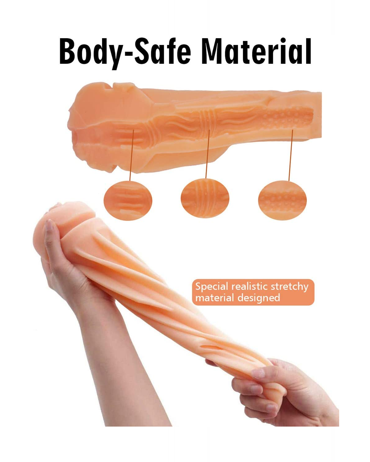 Body-safe stretchy TPE inner sleeve of the Honeycomb male masturbator