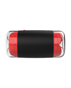Finger-soft silicone male masturbator lying on its side