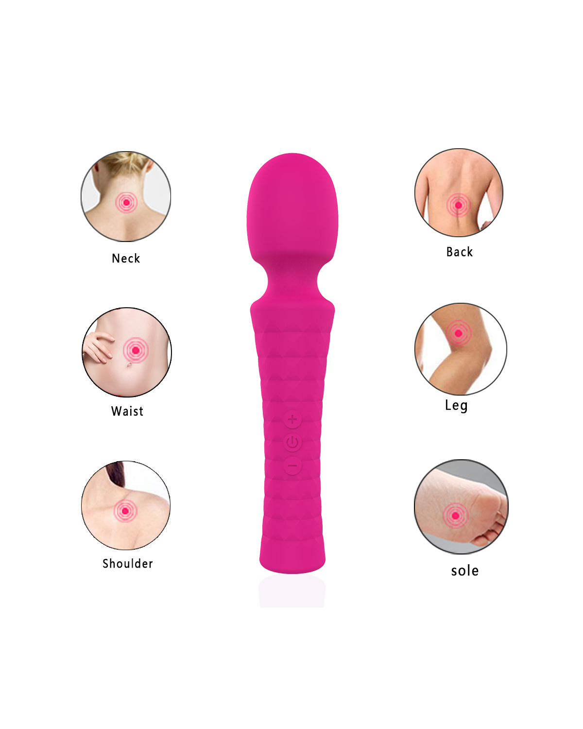 LunaGrip full silicone massager in Rose Pink, alternate view 4