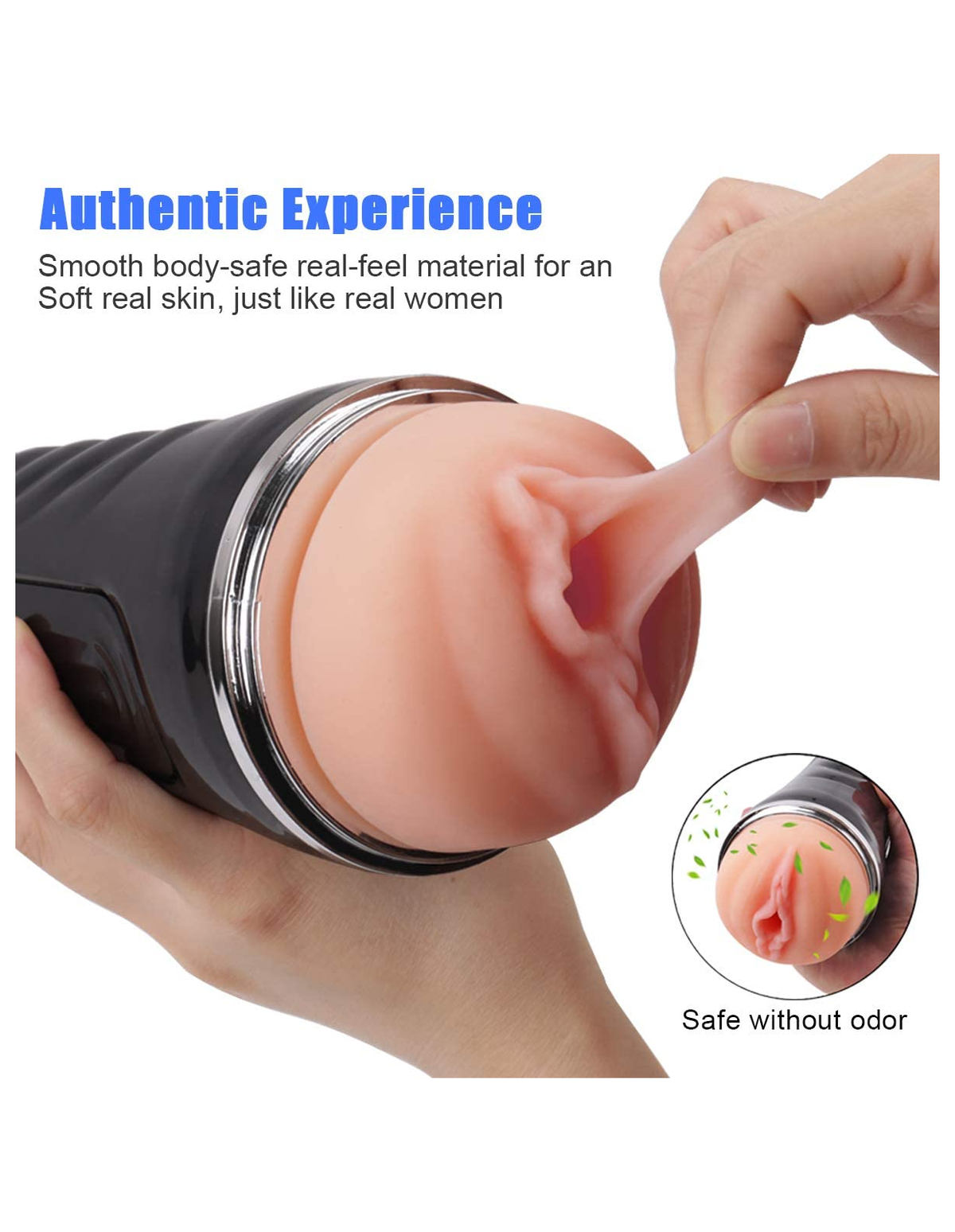 Ribbed-Grip male masturbator product detail image 3