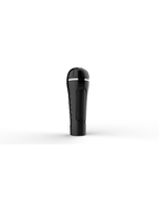 Ribbed-vibe black vibrating male masturbator, front view