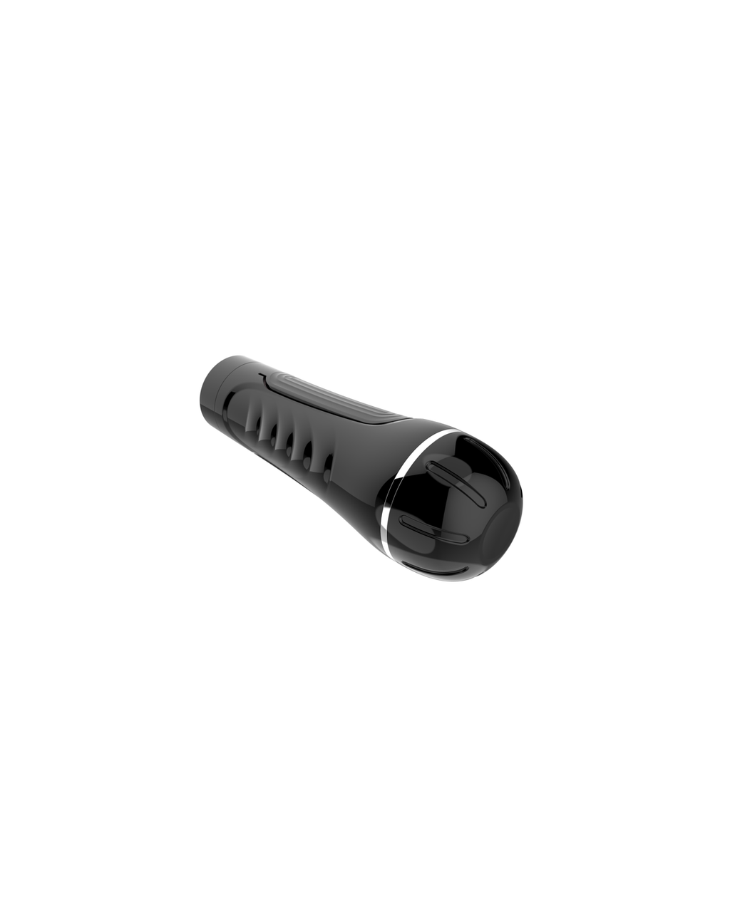 Ribbed-vibe black vibrating male masturbator, alternate view 4
