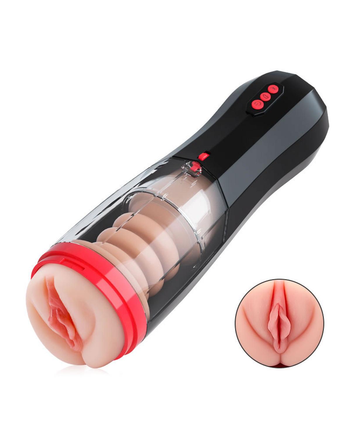Titan Silicone 10-Mode Telescoping Vibration Male Masturbator, 30.5cm / 12.01in