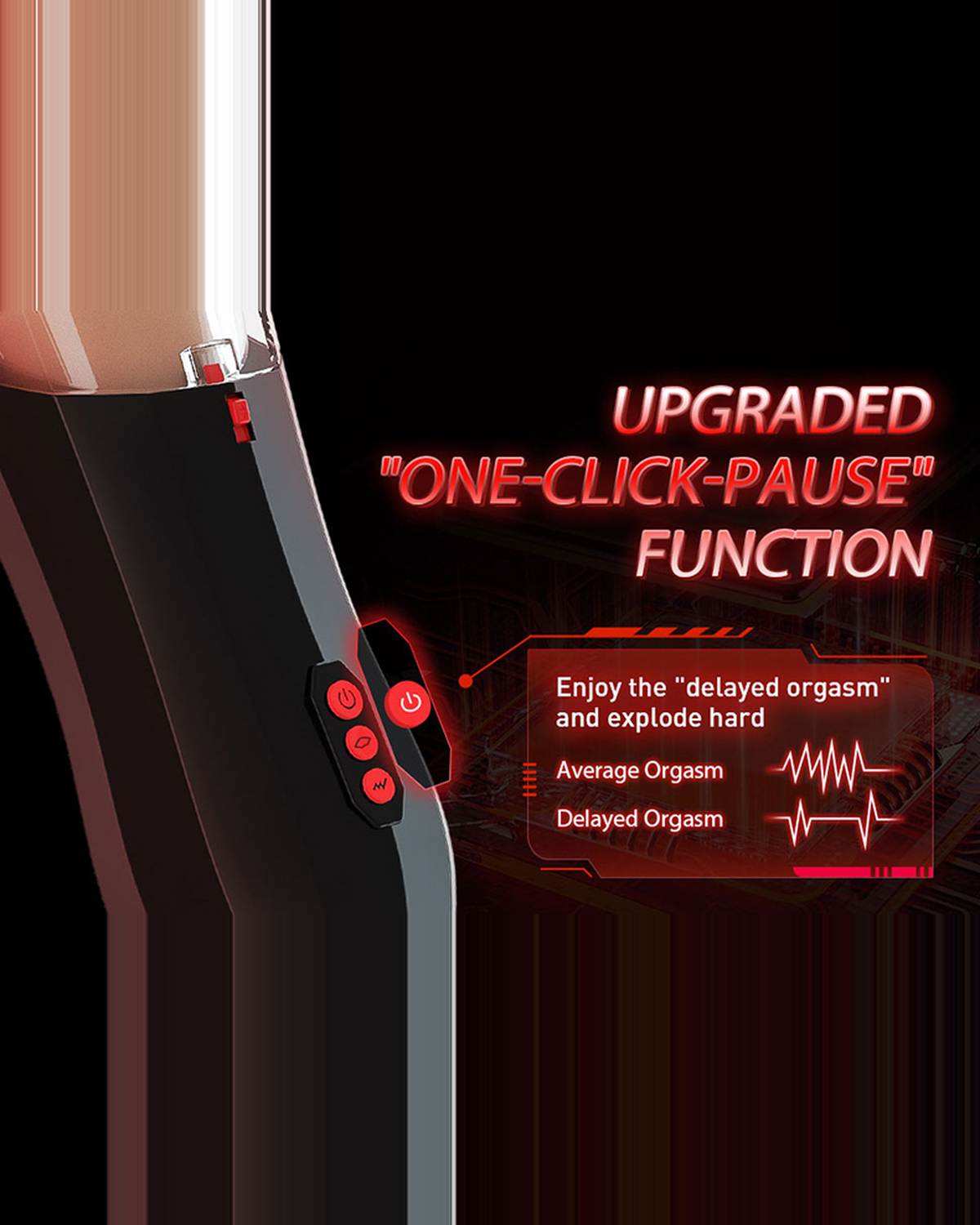 Titan Silicone 10-Mode Telescoping Vibration Male Masturbator, 30.5cm / 12.01in