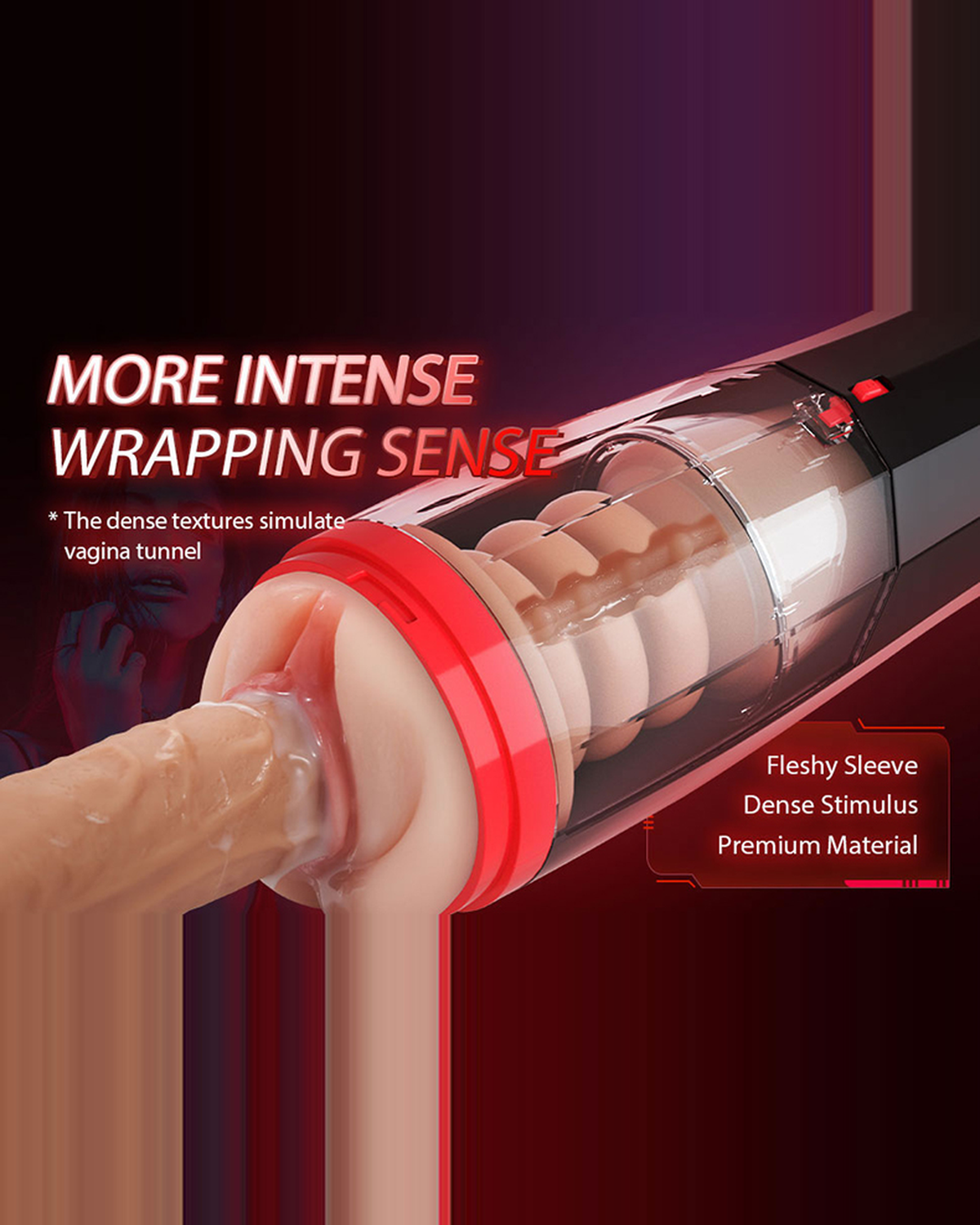 Titan Silicone 10-Mode Telescoping Vibration Male Masturbator, 30.5cm / 12.01in