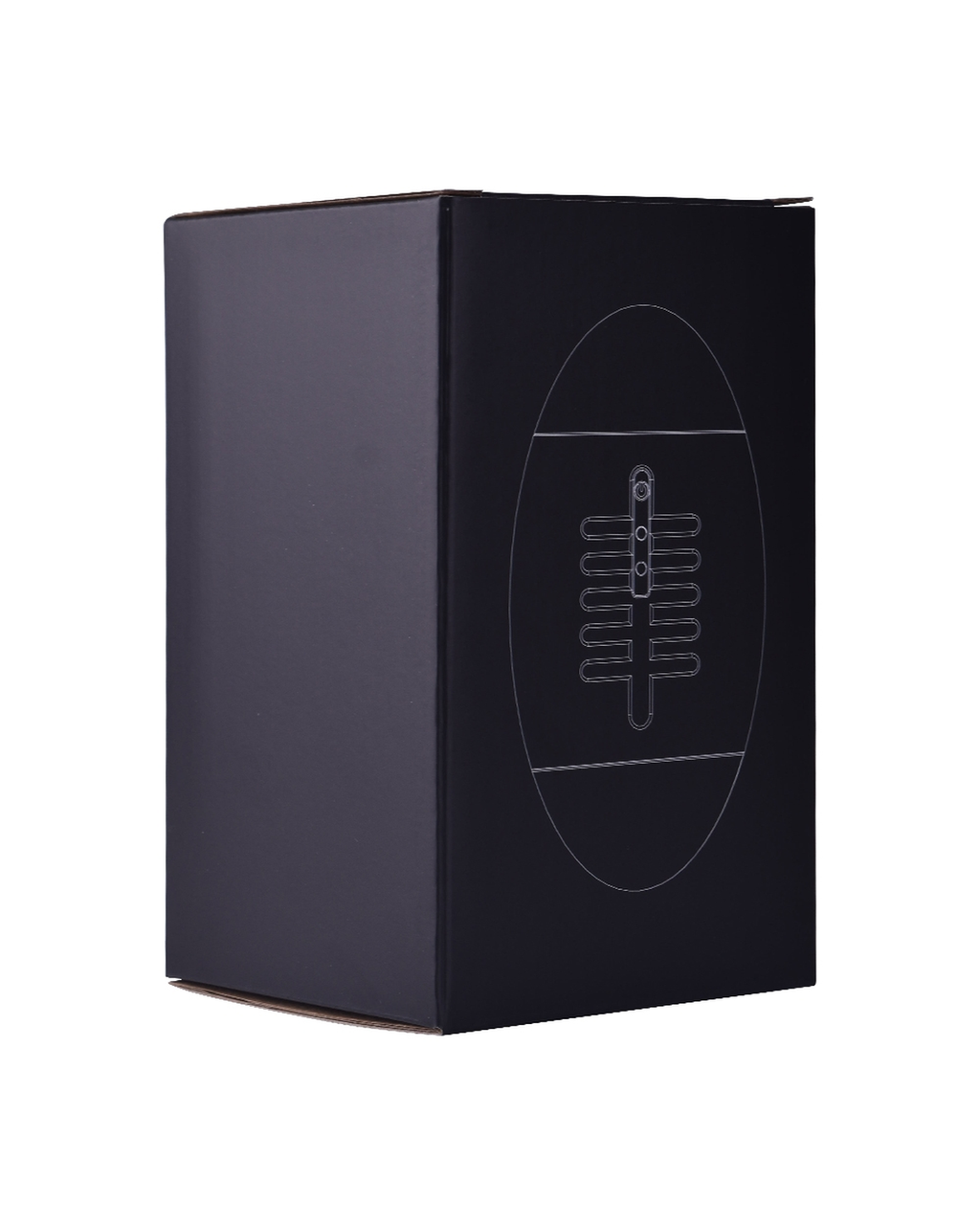 Rugby-ball shaped male masturbator product packaging