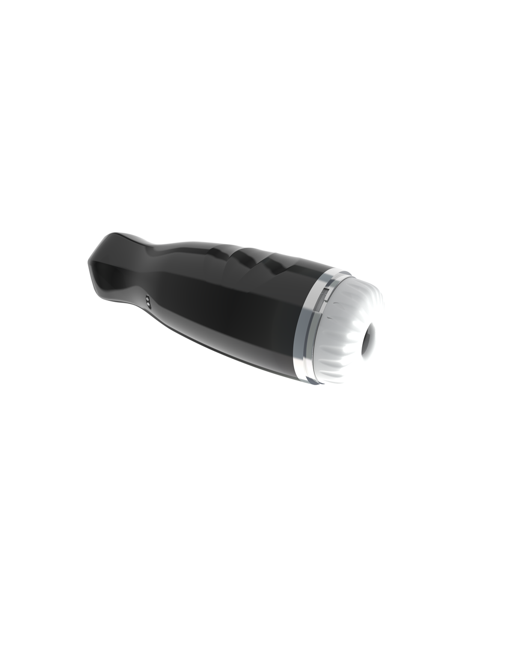 Pulse-stretch black telescopic male masturbator, alternate view 3