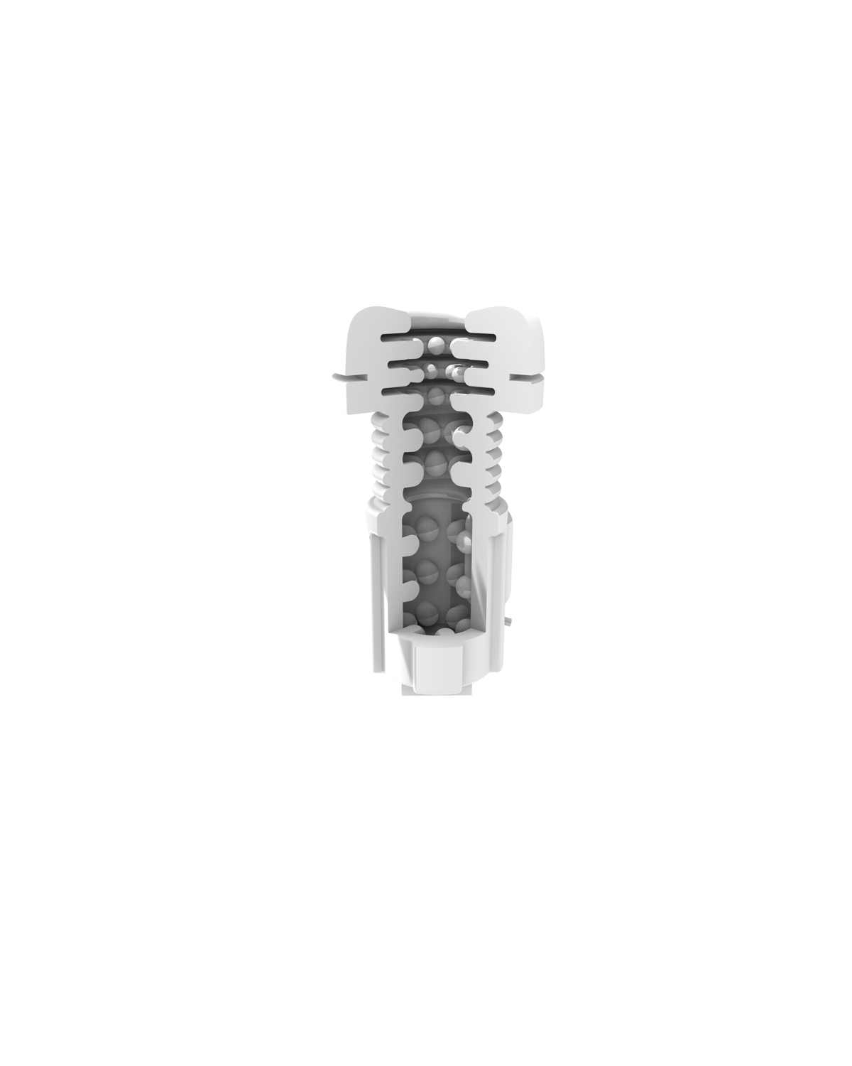 Pulse-stretch black telescopic male masturbator, alternate view 4