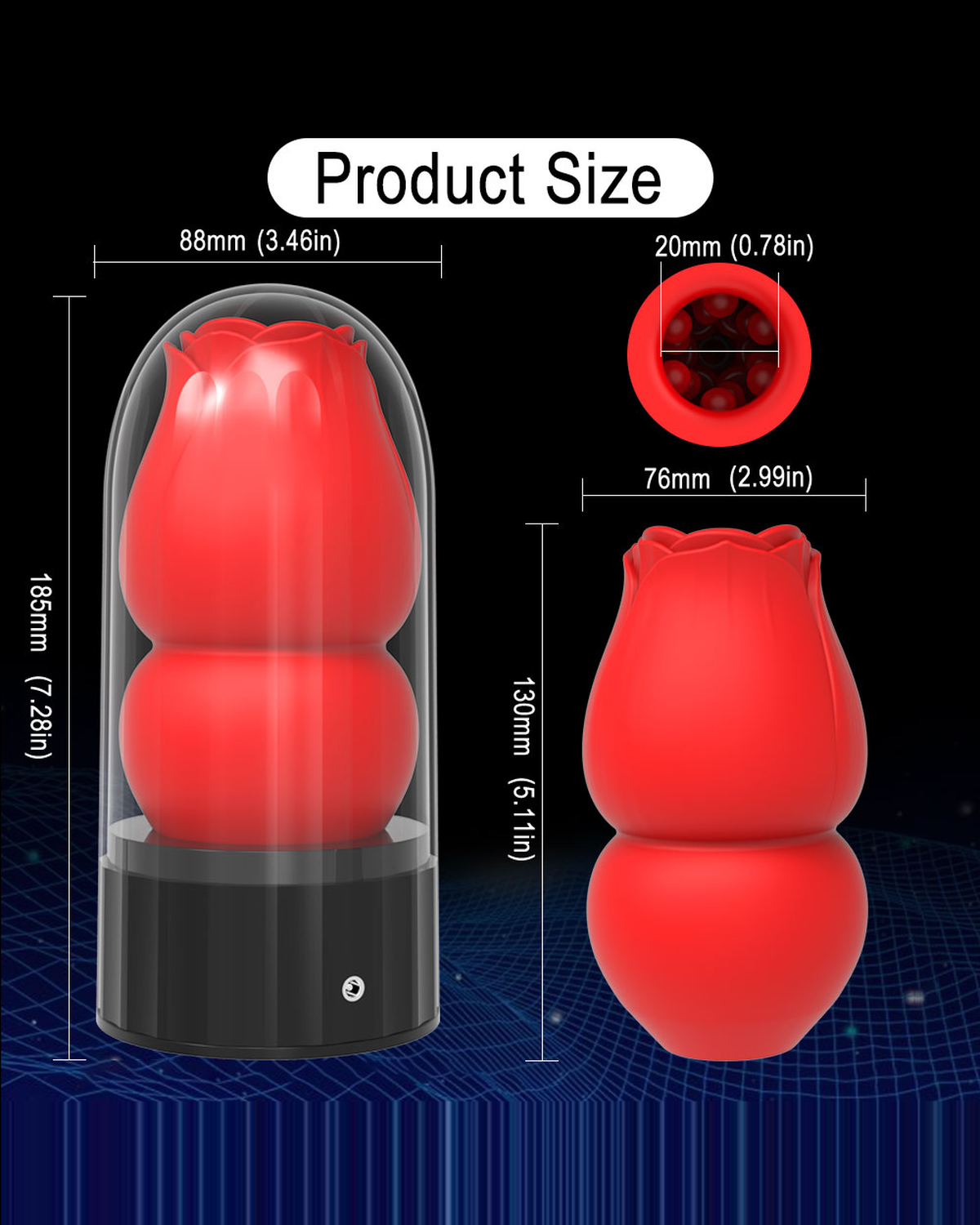 Rose male masturbator product detail image 6