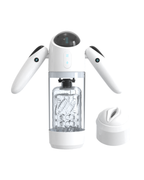 Astronaut white rotating telescoping male masturbator, front view
