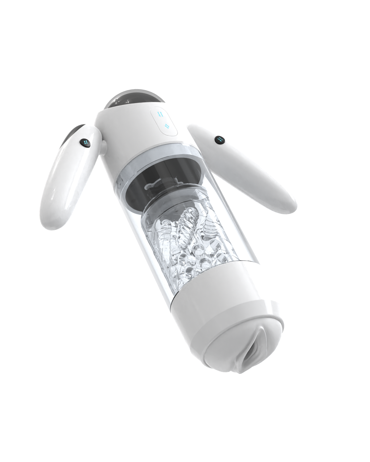 Astronaut white rotating telescoping male masturbator, alternate view 3