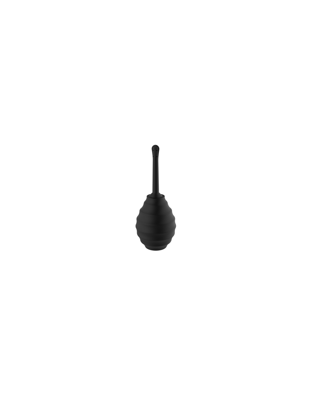 Black anti-reflux silicone douche bottle, front view