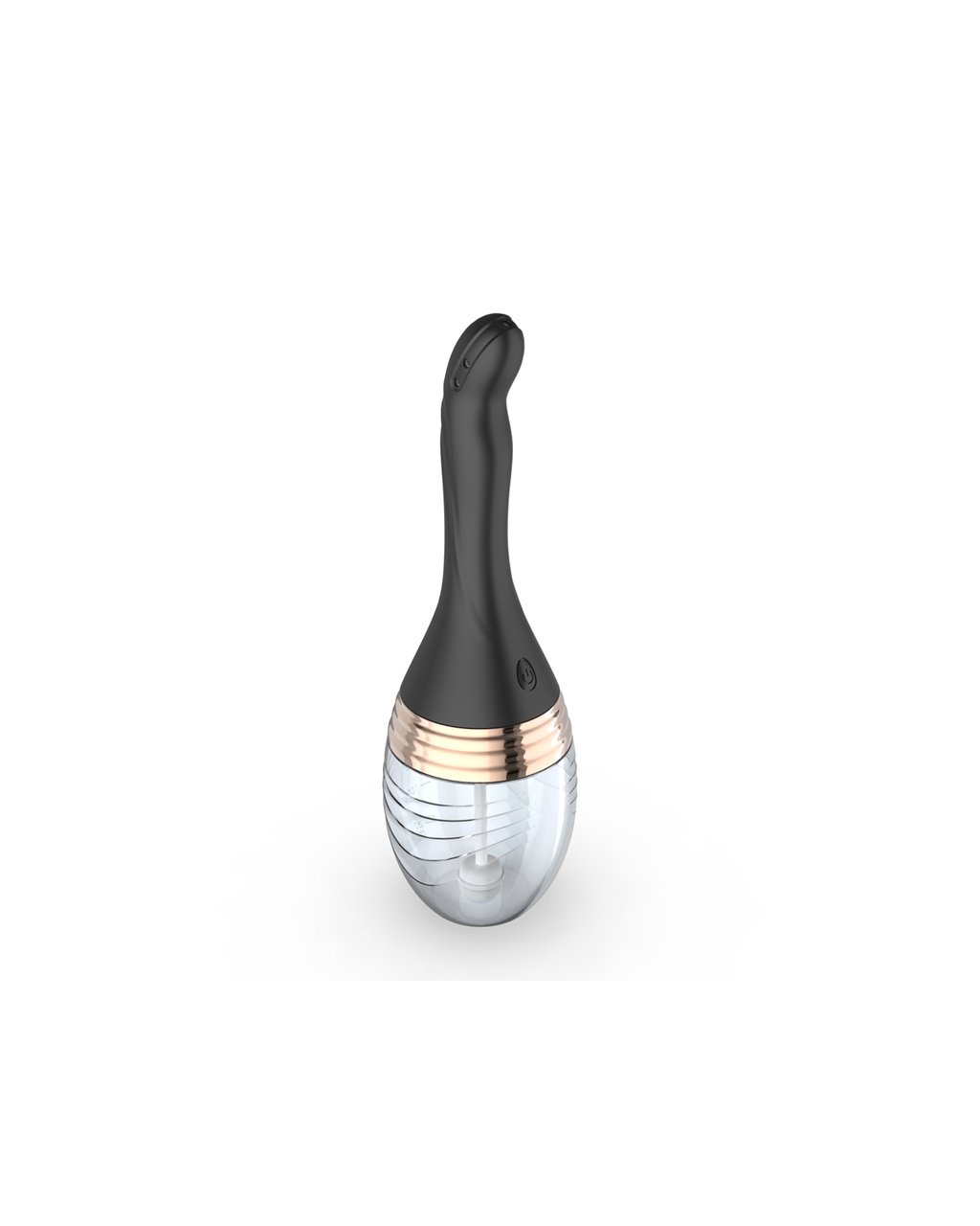 Black slim rechargeable electric douche cleanser with clear reservoir, alternate view 3