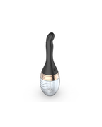 Black slim rechargeable electric douche cleanser with clear reservoir, alternate view 3