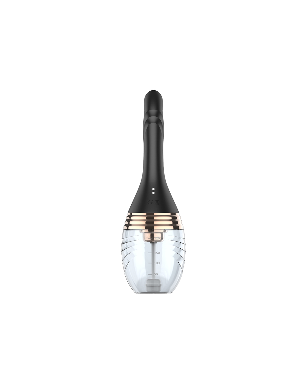 Black slim rechargeable electric douche cleanser with clear reservoir, alternate view 4