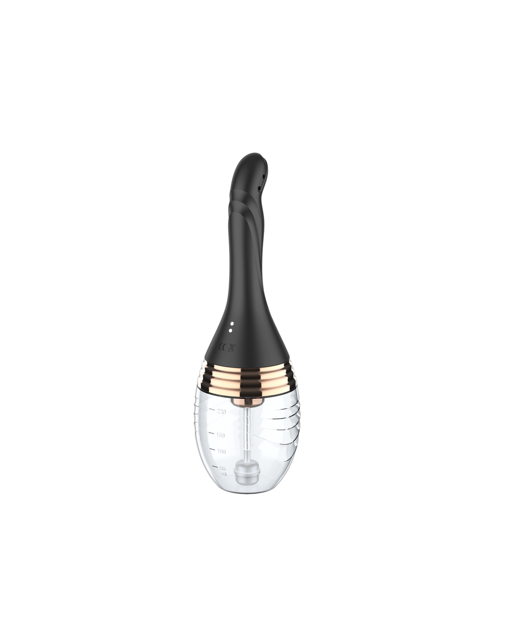 Black slim rechargeable electric douche cleanser with clear reservoir, alternate view 5