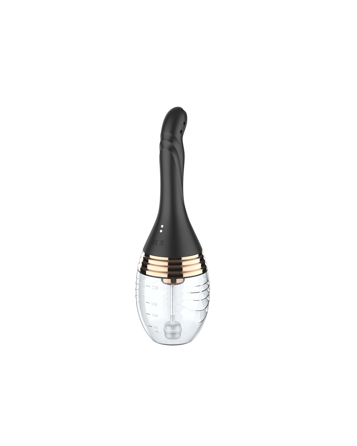 Black slim rechargeable electric douche cleanser with clear reservoir, alternate view 5