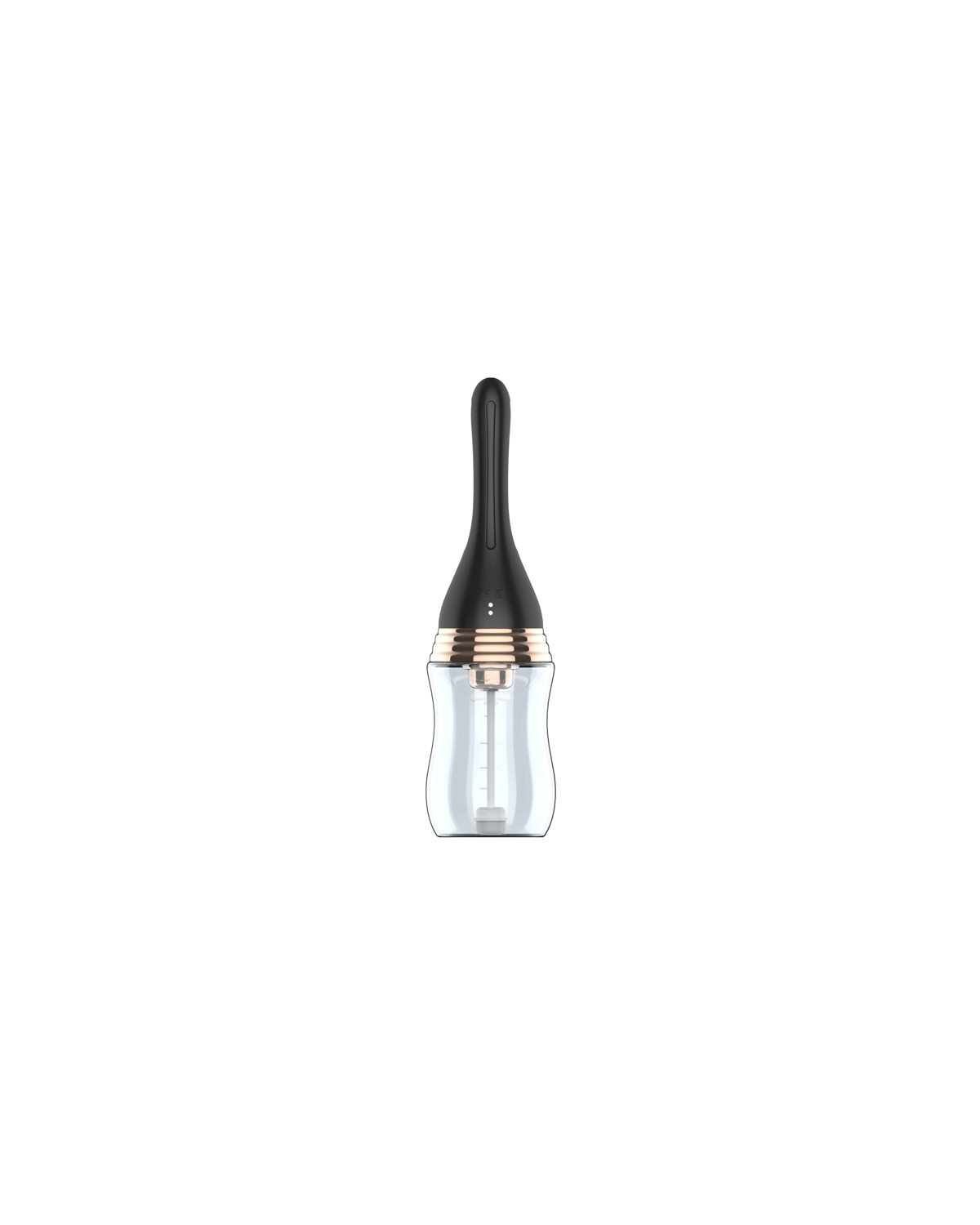 Black slim rechargeable electric douche cleanser 330 mL with clear reservoir, alternate view 2