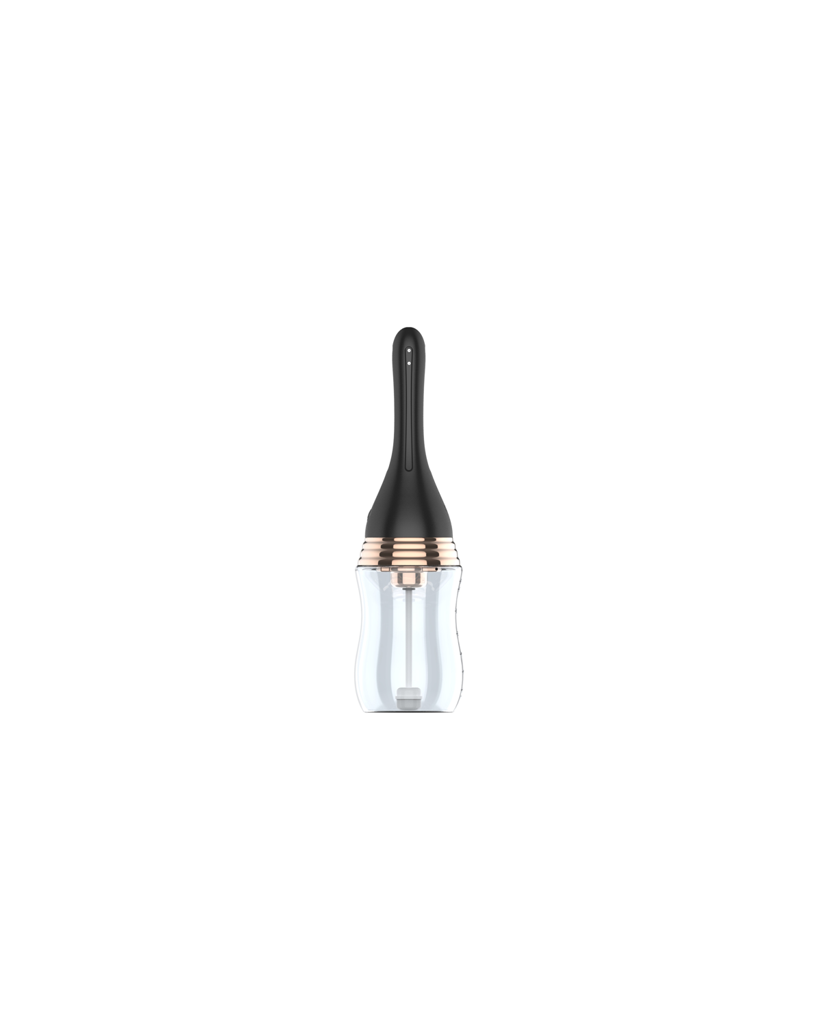 Black slim rechargeable electric douche cleanser 330 mL with clear reservoir, alternate view 5