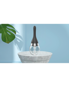 Black wide-body rechargeable electric douche cleanser with rounded reservoir, alternate view 3