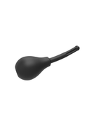 Black anti-backflow silicone douche bulb with bent nozzle, front view