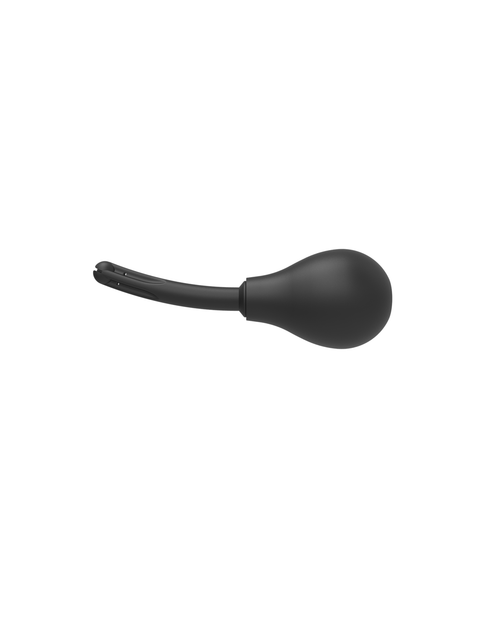Black anti-backflow silicone douche bulb with bent nozzle, alternate view 2