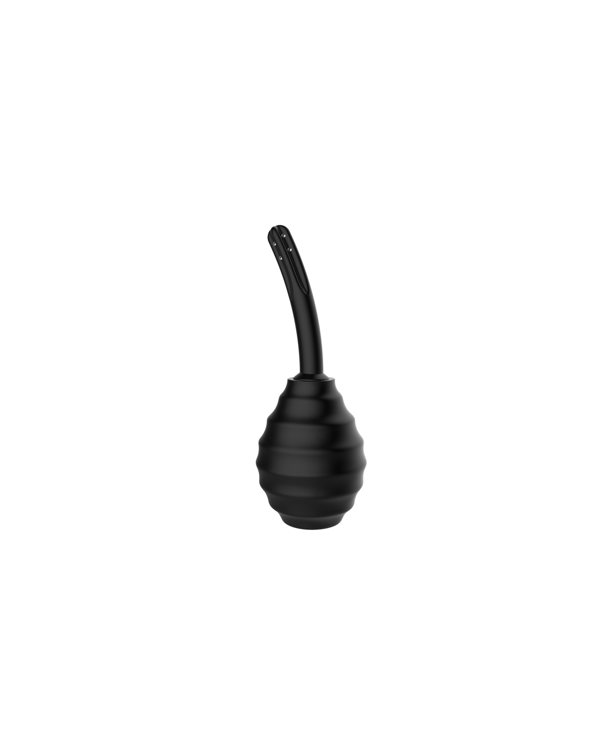 Black anti-reflux curved-nozzle silicone douche bottle, alternate view 2