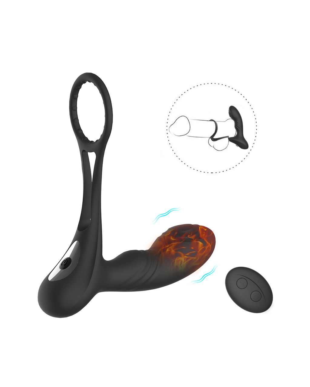 Dual-Heat black heating prostate massager, alternate view 2
