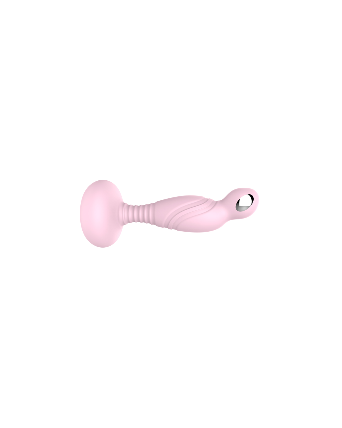 PulseGrip e-stim silicone butt plug with remote, alternate view 2 Pink