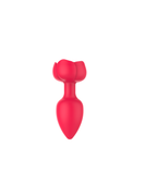 GlowPlug light-up silicone butt plug, front view Red
