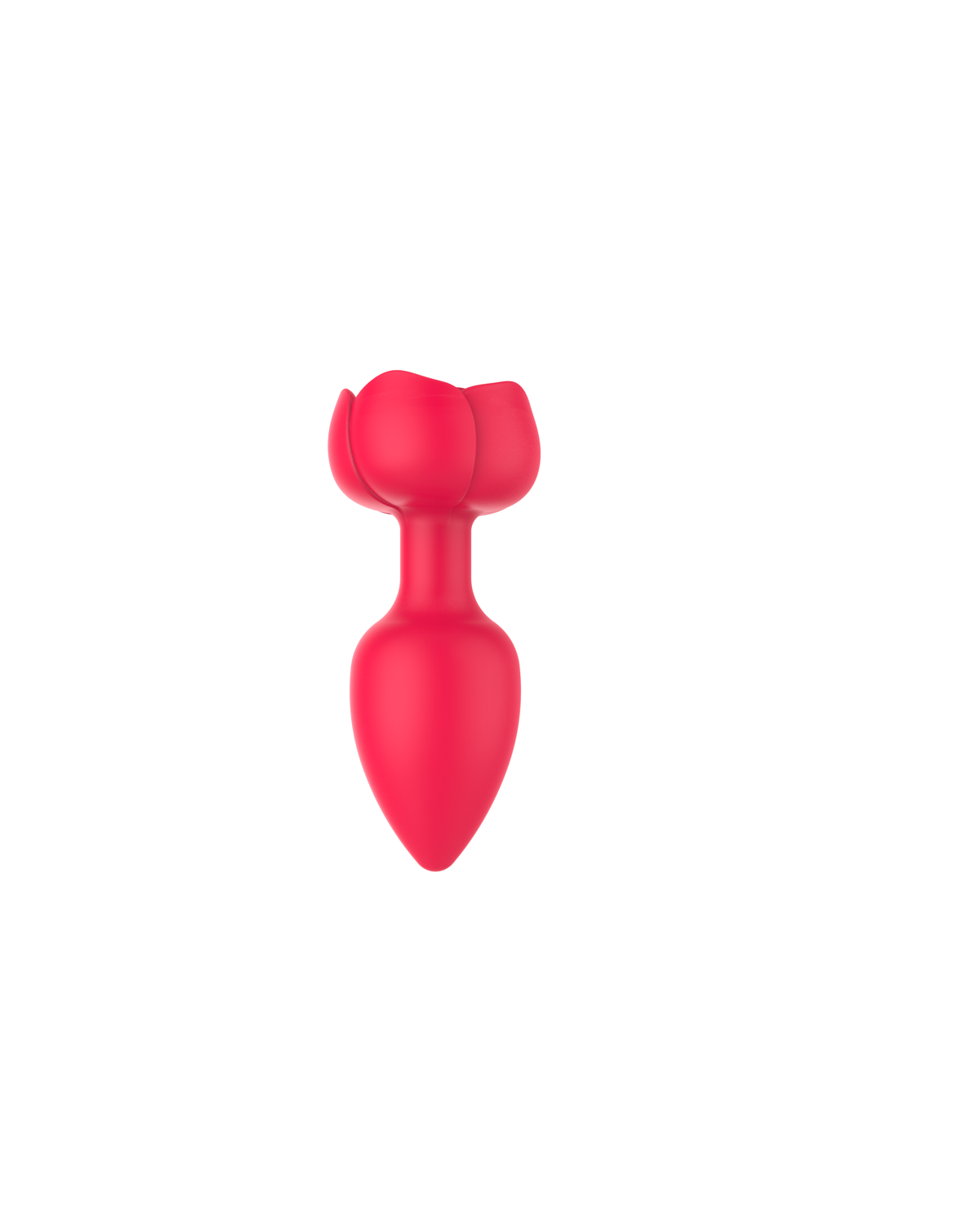 GlowPlug light-up silicone butt plug, front view Red