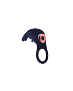 Aussie Bunny silicone vibrating locking ring black, front view