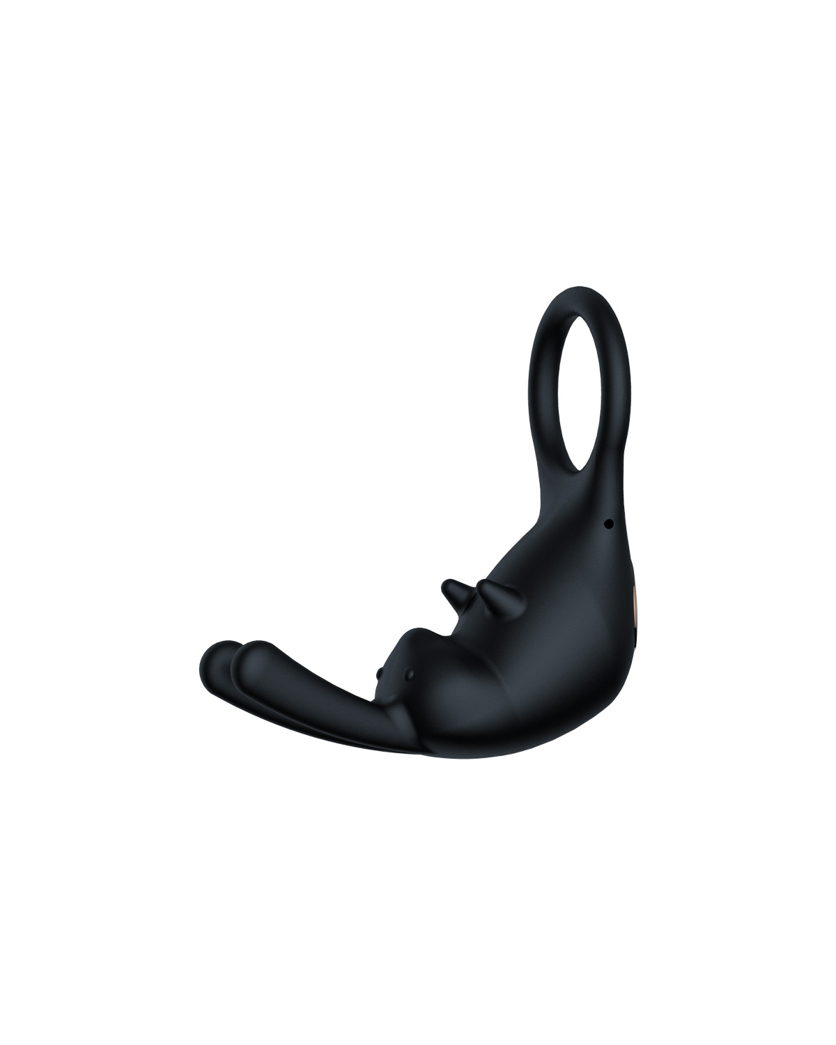 Aussie Bunny silicone vibrating locking ring black, alternate view 4
