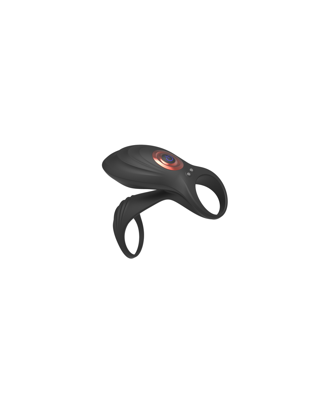 Twin Swallow B silicone dual-ring massager, front view