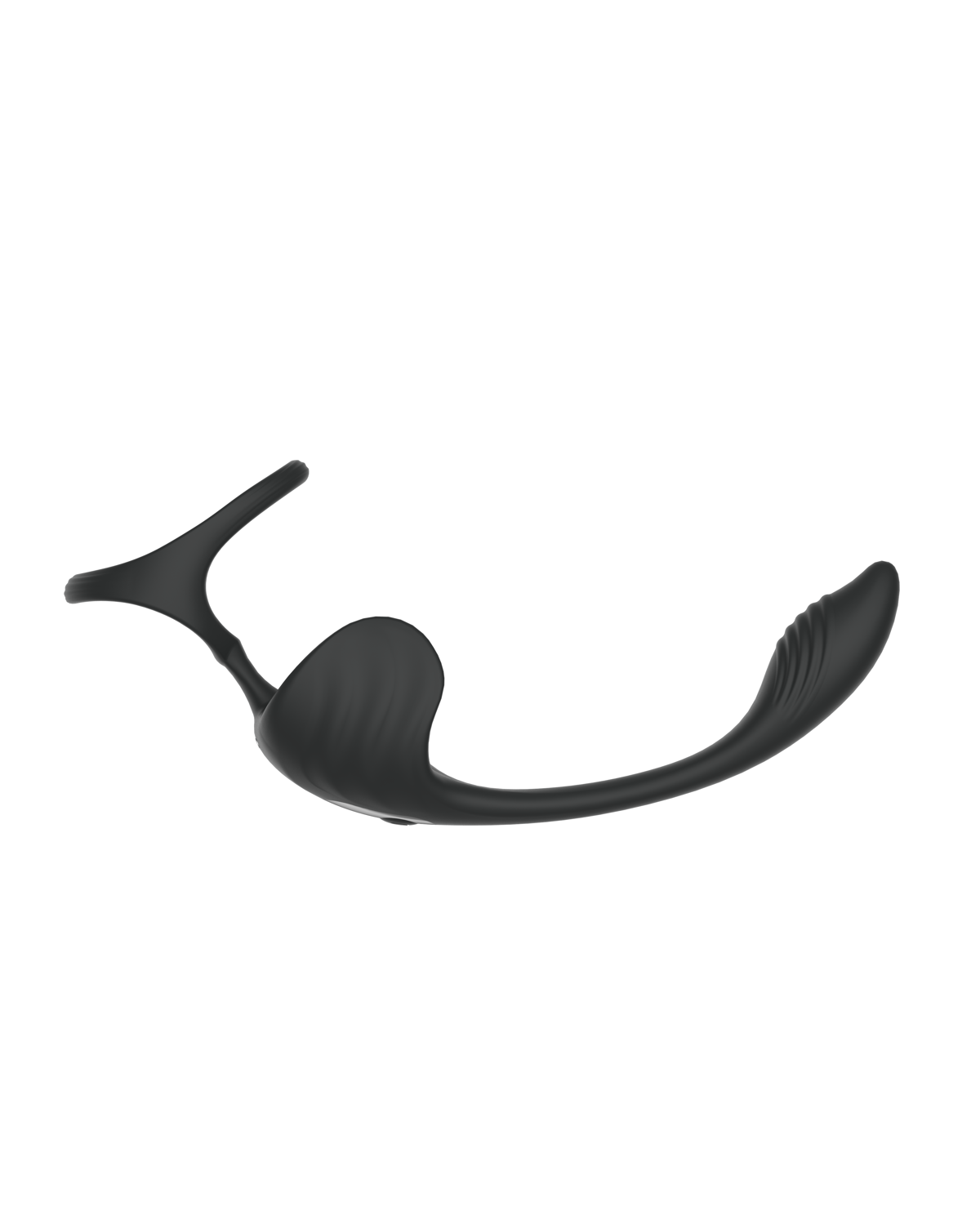 EggPspot silicone prostate massager black, front view