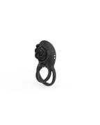 Roselock silicone vibrating ring black, front view