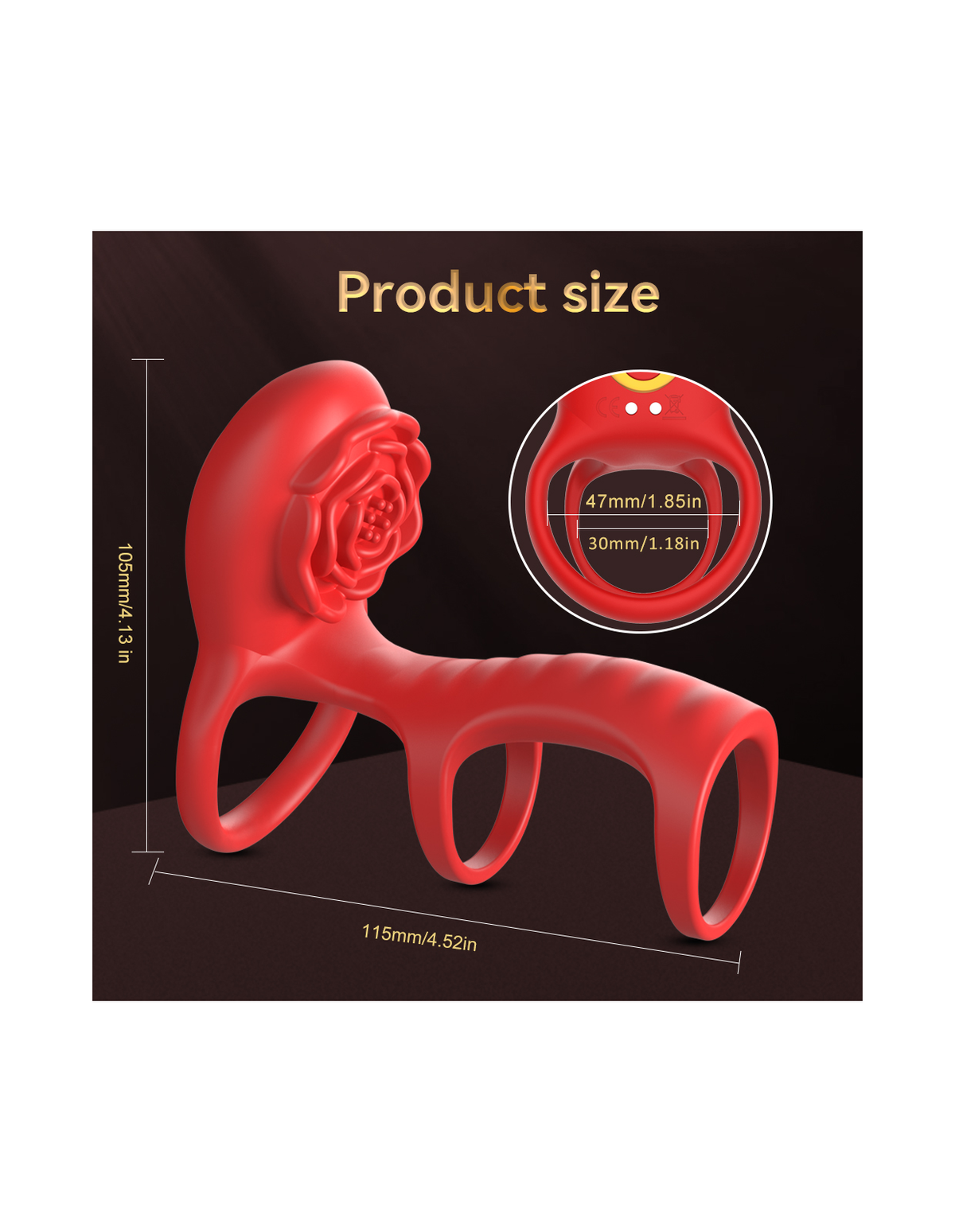 Rose-Bloom vibrating ring product detail image 4