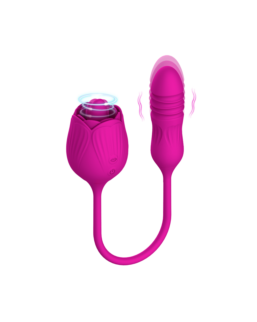 RoseTongue telescoping vibrator in Purple, front view