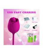 RoseTongue telescoping vibrator in Purple, alternate view 4