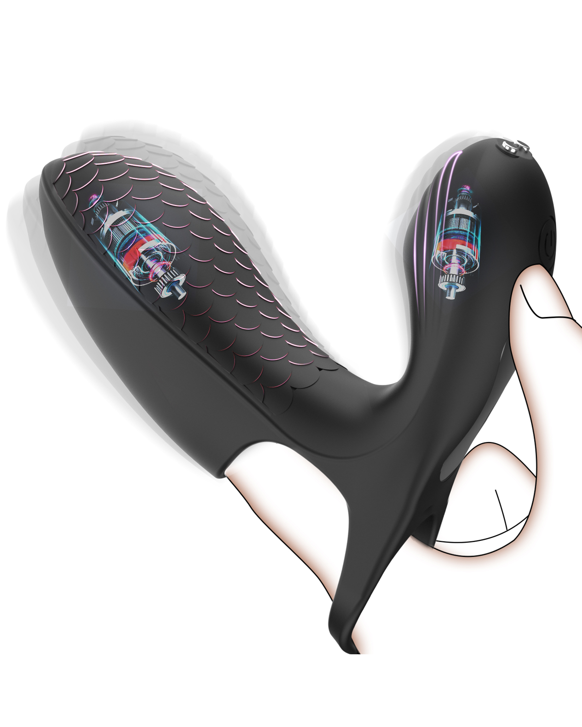 ScaleGlove wearable silicone vibrator, alternate view 2 Black