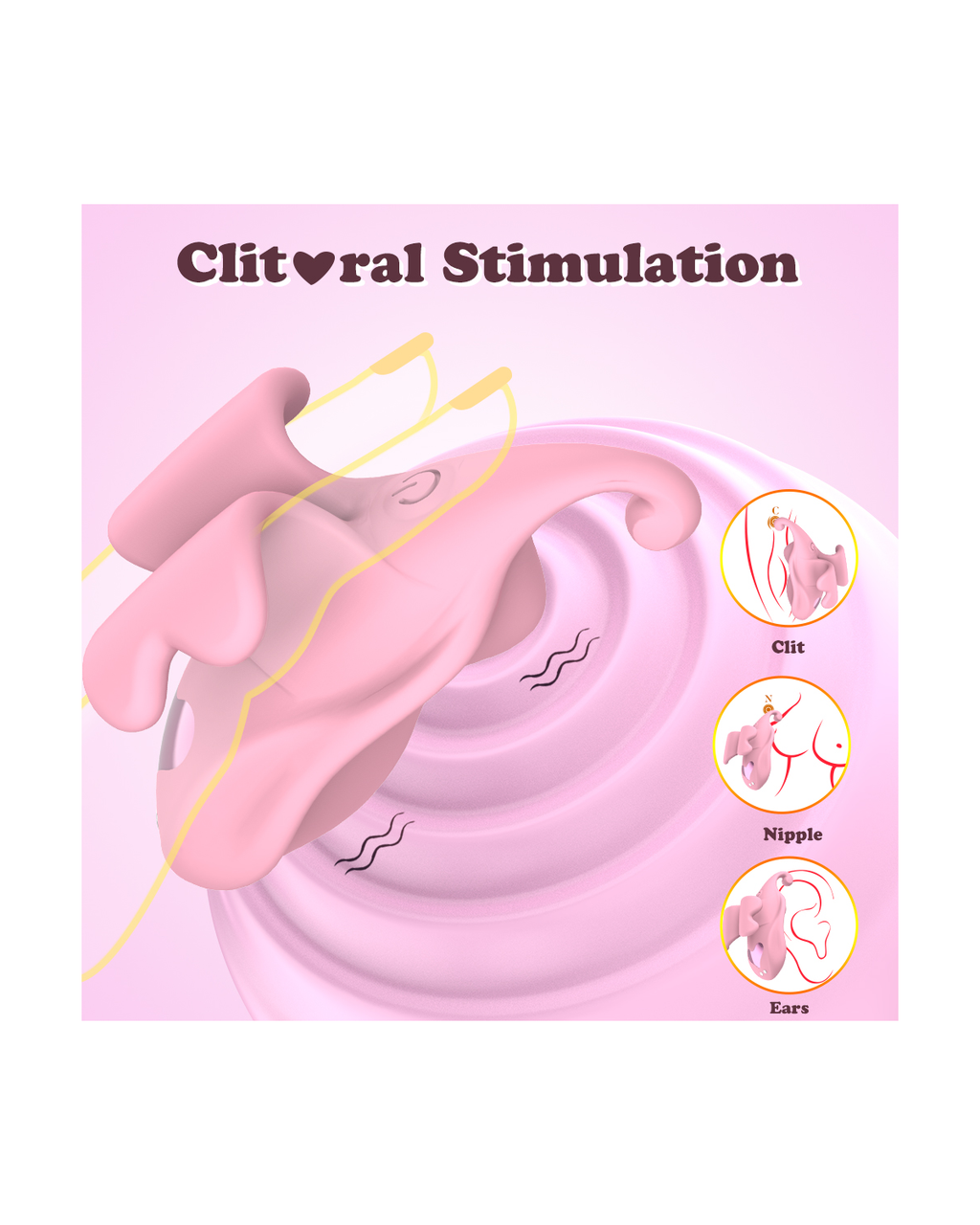 DreamWear2 pink wearable butterfly vibrator, alternate view 2